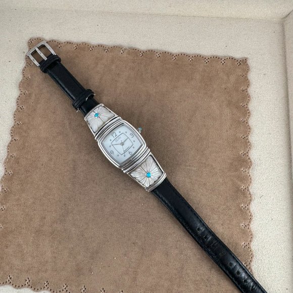 Vintage Sterling Silver Ecclissi Watch Mother of Pearl Dial and Sides - Picture 3 of 10